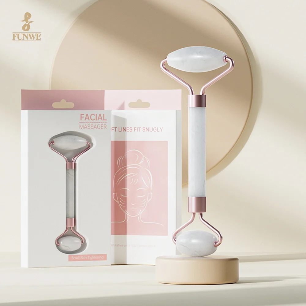 Wholesale Custom Logo Anti Aging Natural Beauty Quartz Jade Roller Face Massage Jade Roller