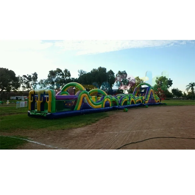 Carnival backyard adult giant inflatable playground equipment children race obstacle course wholesale