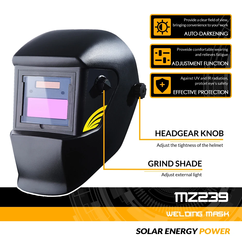 DEKO MZ239 черный электрический сварочный шлем для сварочного оборудования Автоматическое затемнение Солнечная приведенная в действие