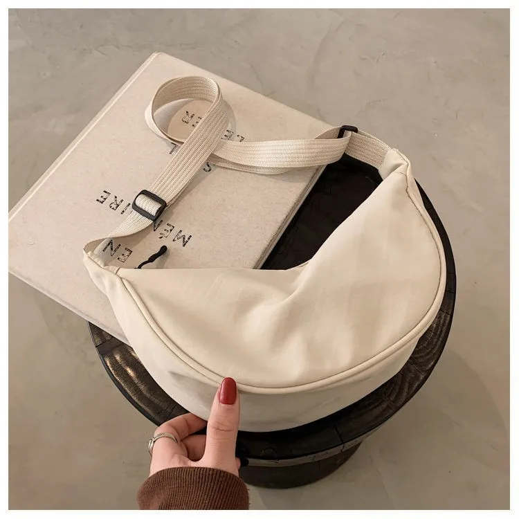 Custom logo simple design nylon tote bag portable large capacity women lady gril leisure underarm bag for daily use