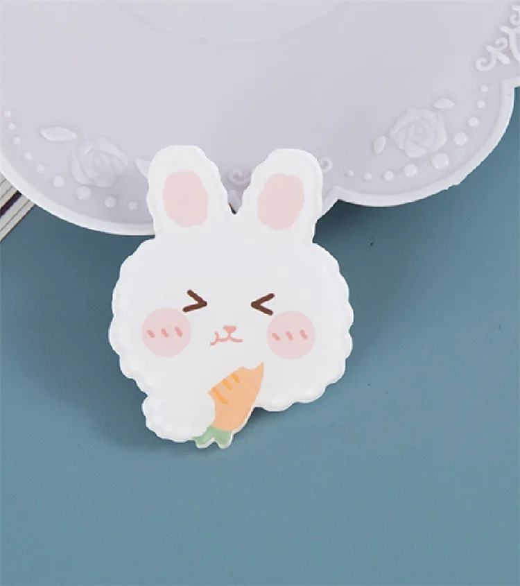 Wholesale Custom Pop Cute Cartoon Rabbit Bear Phone Holder Keychain Hairpin Fridge Stick DIY Acrylic Patch Bag Decorative Pin