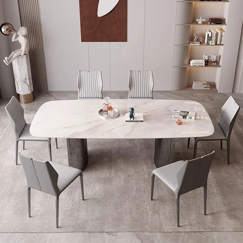 Home Fashion Dining Table Modern Stainless Steel Dinner Table with Chairs for Living Room Dining Table Set