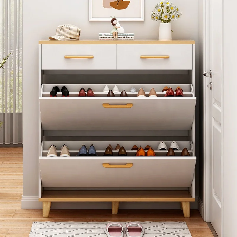 Высококачественный минималистичный простой шкаф для обуви по оптовой цене, деревянный шкаф для обуви для дома