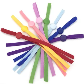 
Colorful soft flat high tenacity extender Stretchy String adjustable elastic band with buckle for N95 KN95 face mask Shield 
