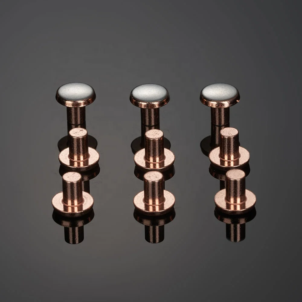 Flat Head Trimetal Copper Silver Electrical Contact Rivets