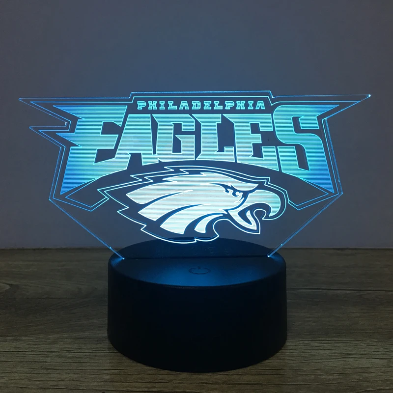 Football Team Logo 3D Lamp Table NightLight 7 Color Change Football LED Desk Light Touch Multicolored USB Power Lamp