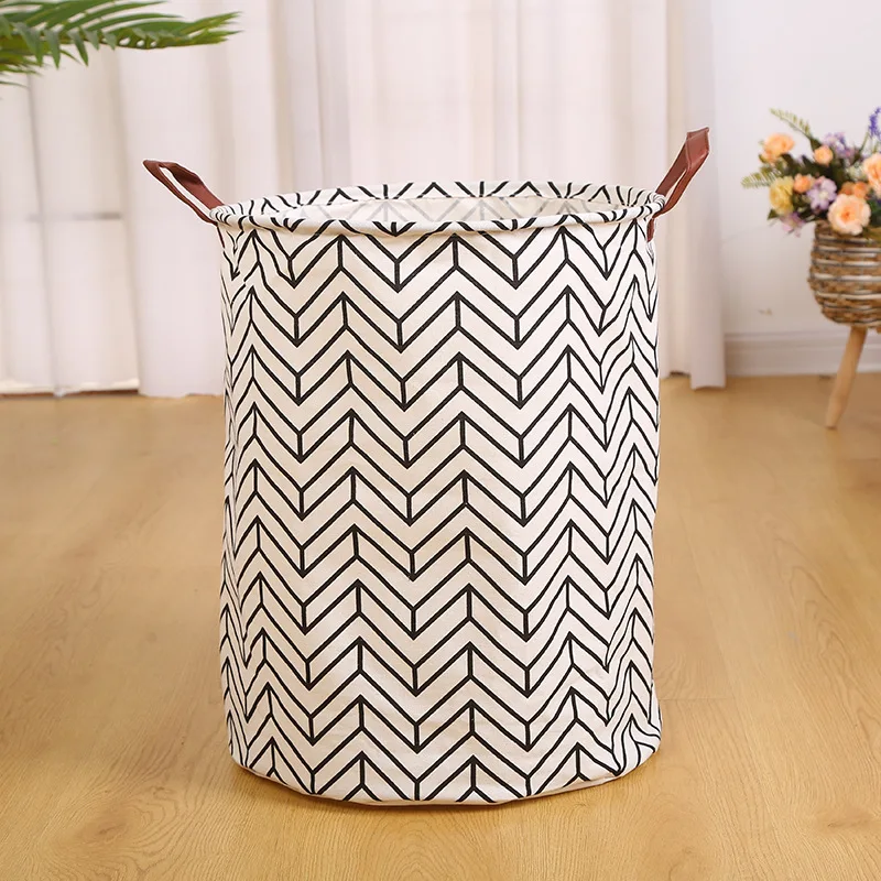Factory Wholesale Pe Waterproof Cotton Canvas Fabric Cloth Hamper Cabinet Foldable Laundry Basket