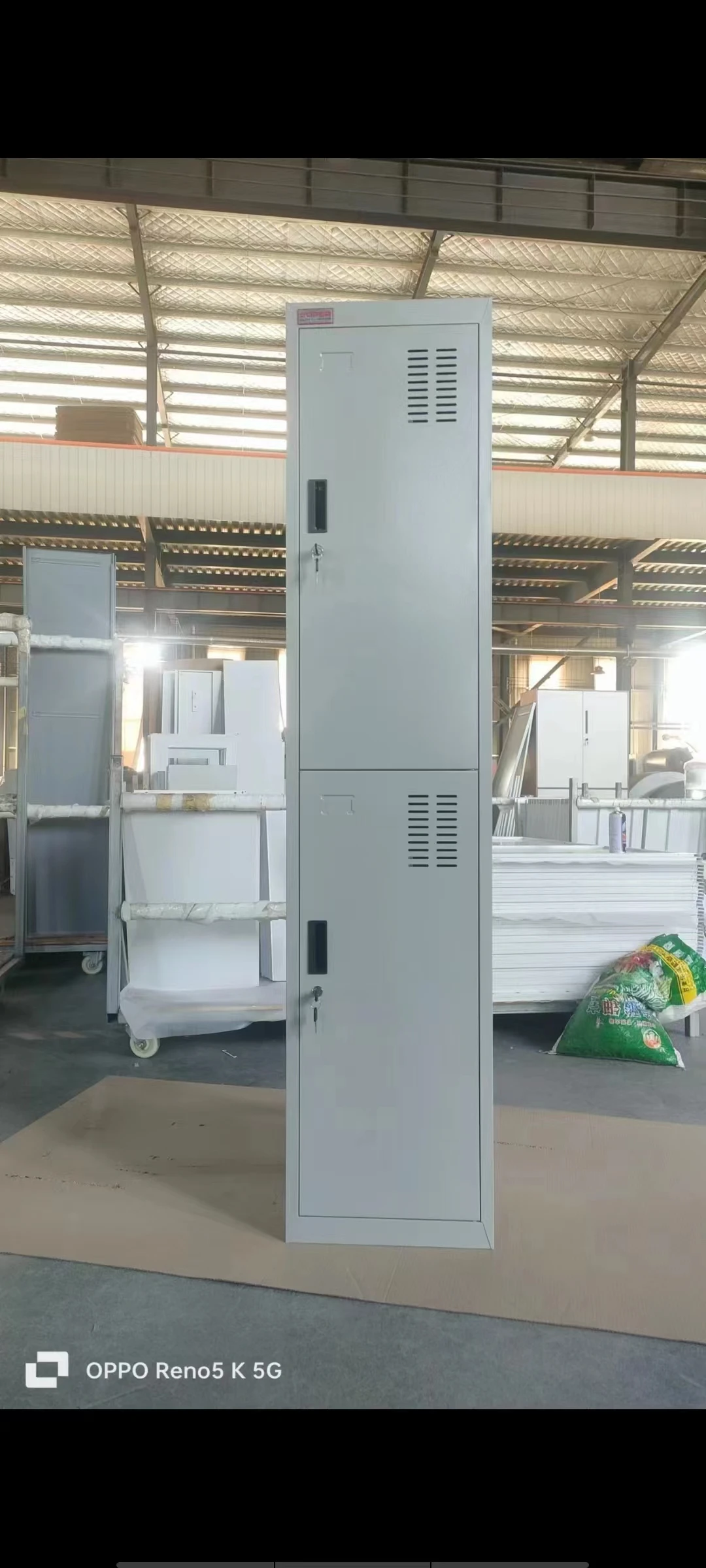 Hot Sale Single two-door Metal Cabinet Storage Locker 2 Tier Staff Locker Gym Steel Locker