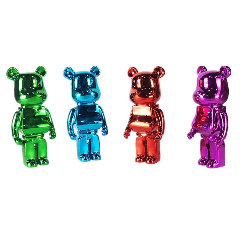 Custom Painting Color Bear Bricks Decor POP Art Plating Bear Brick Figures For Modern Art Gallery