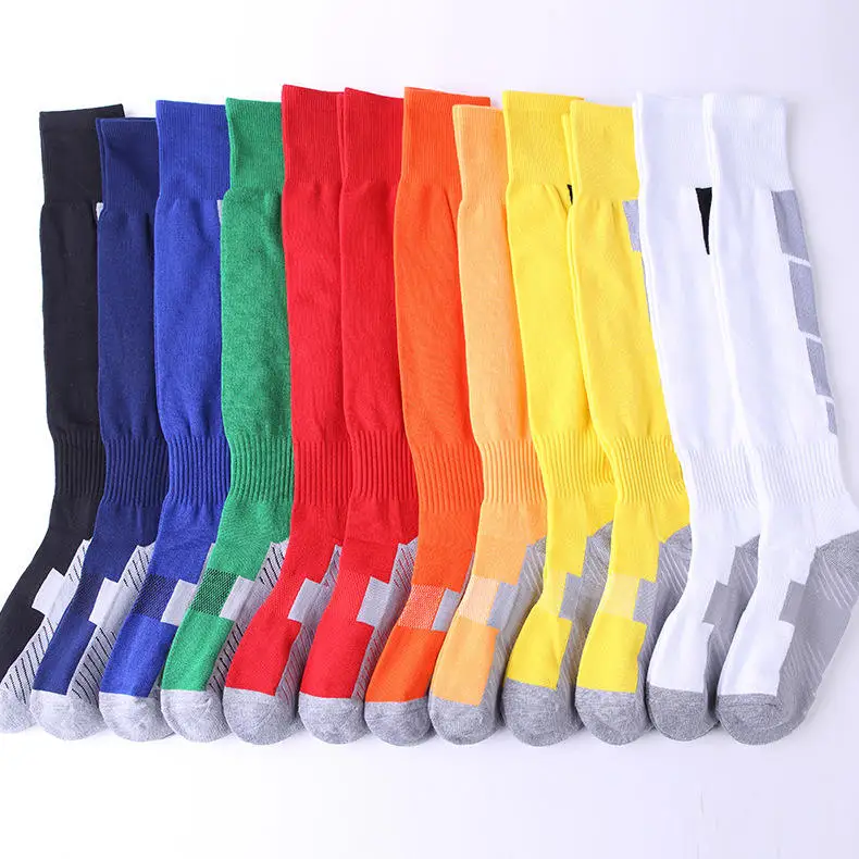 Wholesale Footless Adult Non-slip Sports Compression Logo Socks For Men Knee High Soccer Anti Slip Football Sock