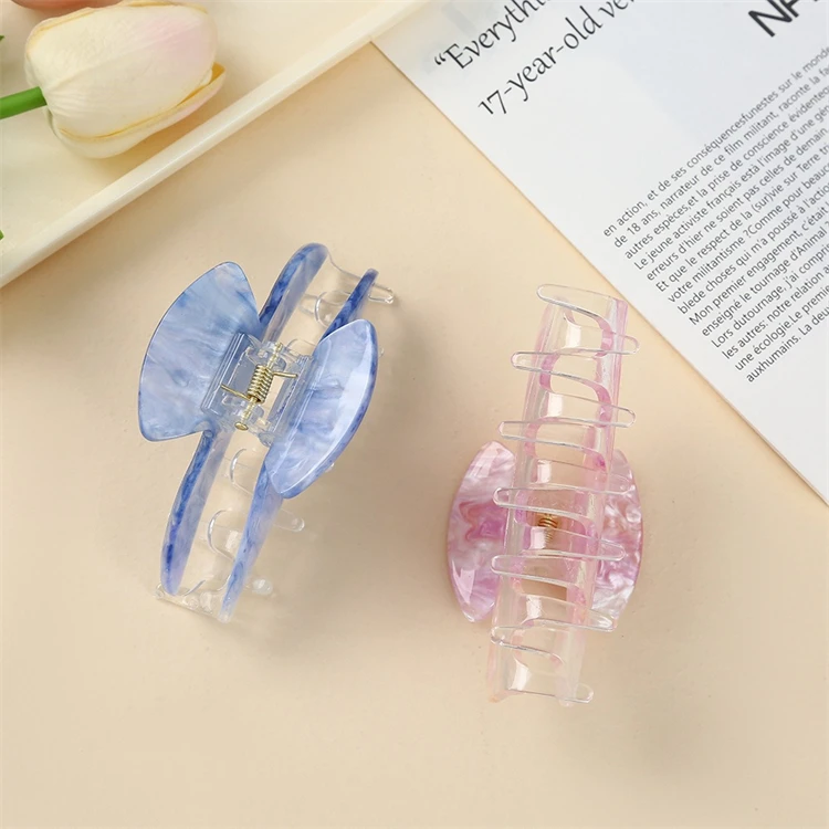 Nice South Korea vintage blue color hair claw Korea Flexible splicing acrylic/acetate custom hair claws