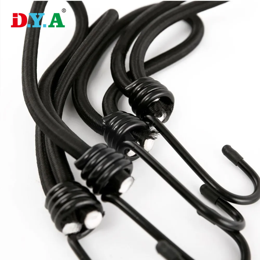 High stregth rubber bungee cord elastic loop rope with metal hooks for tent trampoline