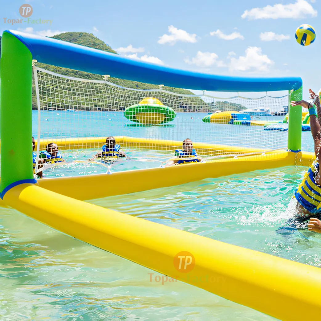 Commercial Large Pvc Court Water Ball Inflatable Volleyball Pool with net