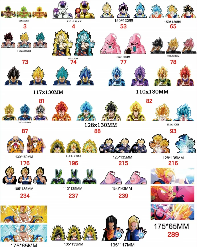 Manga Japanese Anime Characters 3D Anime Sticker Cartoon Changing Flips Decals Vegeta 3D Lenticular Motion Car Stickers