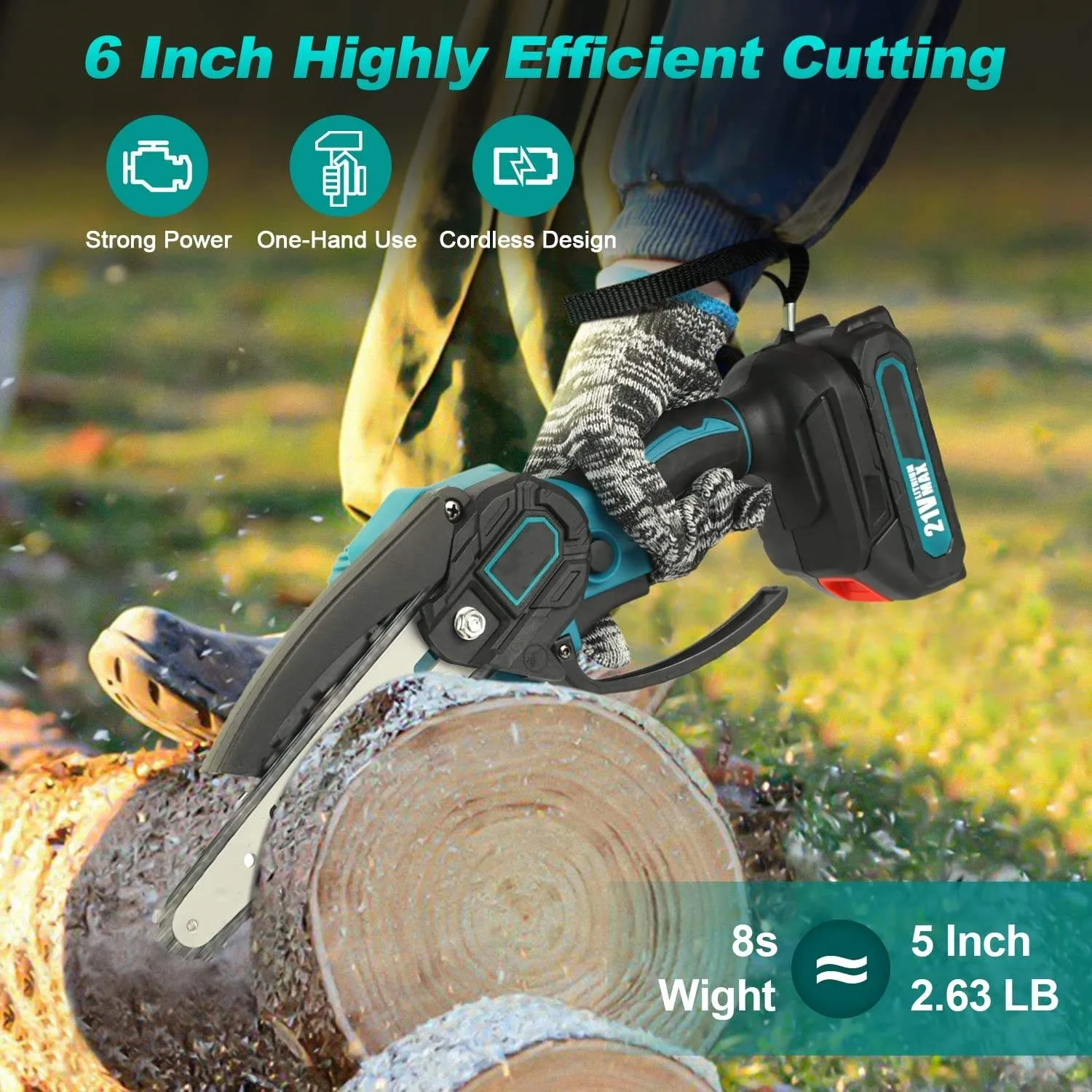 Wholesale Portable Mini 6-Inch Electric Cordless Handheld Lightweight Gardening Tools Tree Trimmer Chainsaw