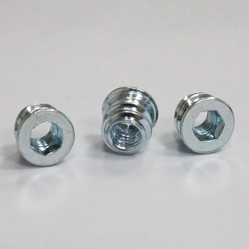 M4 M5 M6 M8 M10 Carbon Steel Zinc Plated Internal External Furniture Nut Hex Socket Threaded Wood Insert Nut