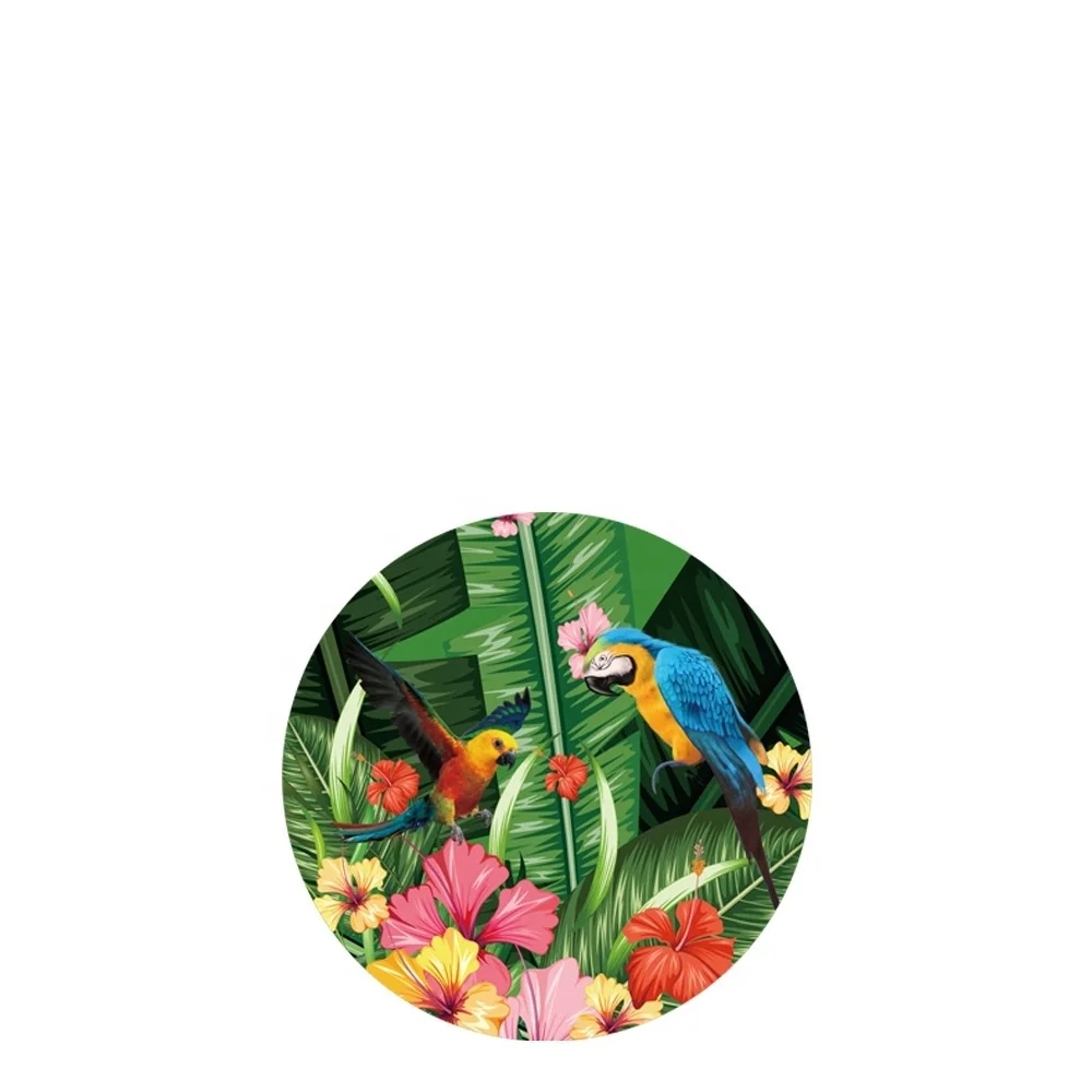Colorful parrot tropical green plant plate  home kitchen plate western food plate