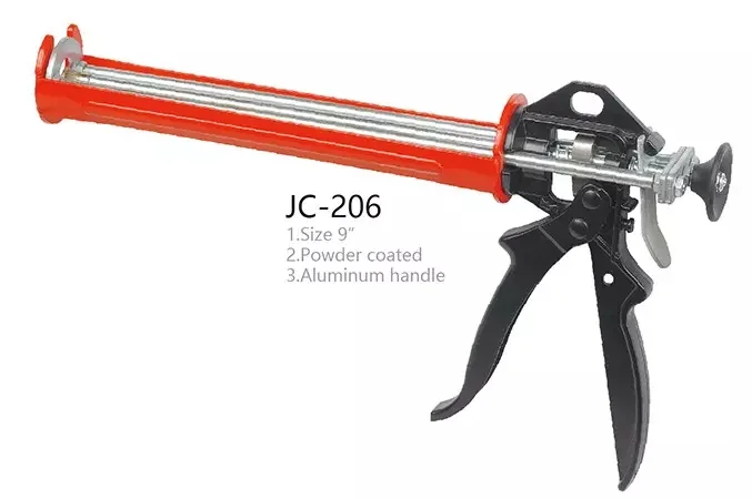 JC-206 Silicone Sealant Cylinder PNEU Gun Aluminum Handle Caulking Gun Filling Polyurethane Silicone Sealant Caulking Gun