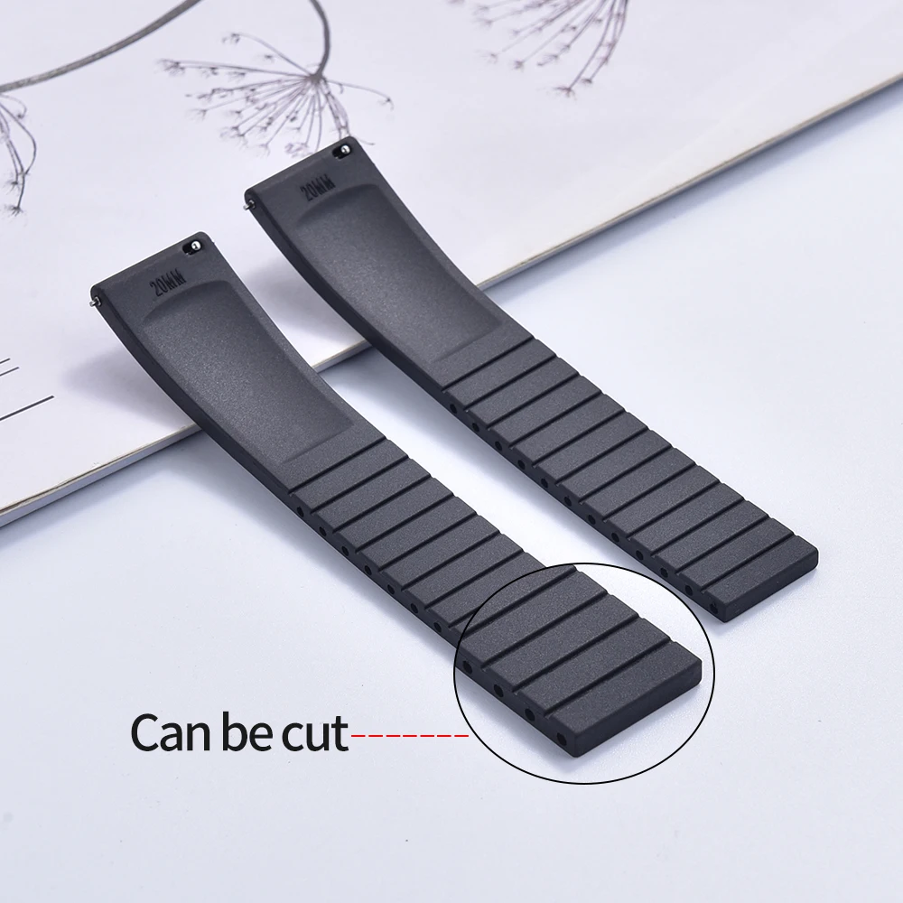 JUELONG 18 19 20 22 mm Tropical Textured CTS FKM Rubber Watch Strap Cut To Size Rubber Quick Release Watch Band Fit Your Wrist