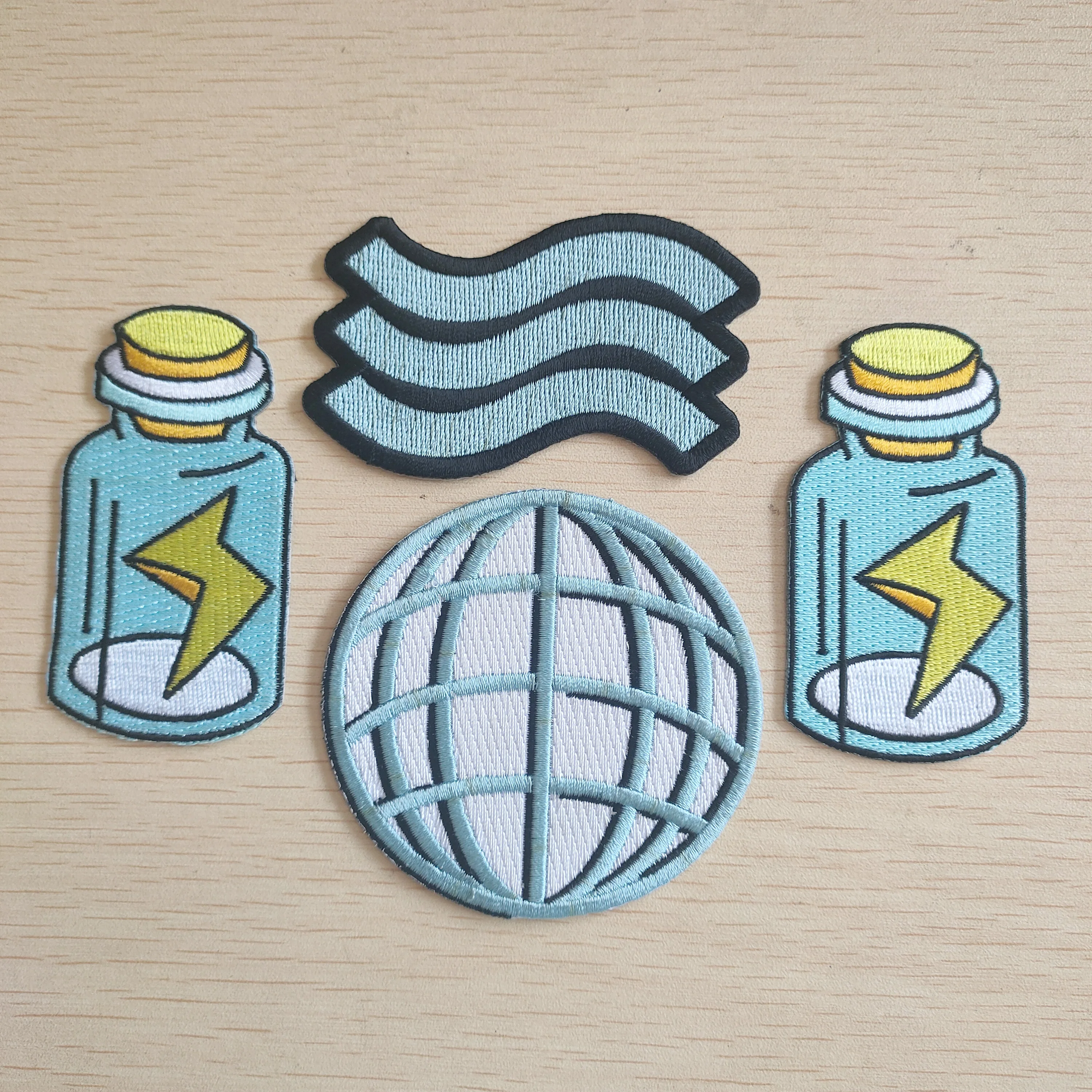 Bags Free In Stock Custom Color Iron-on Backing Cheap Embroideryes T Cartoon Patches Embroidered Patch Machine