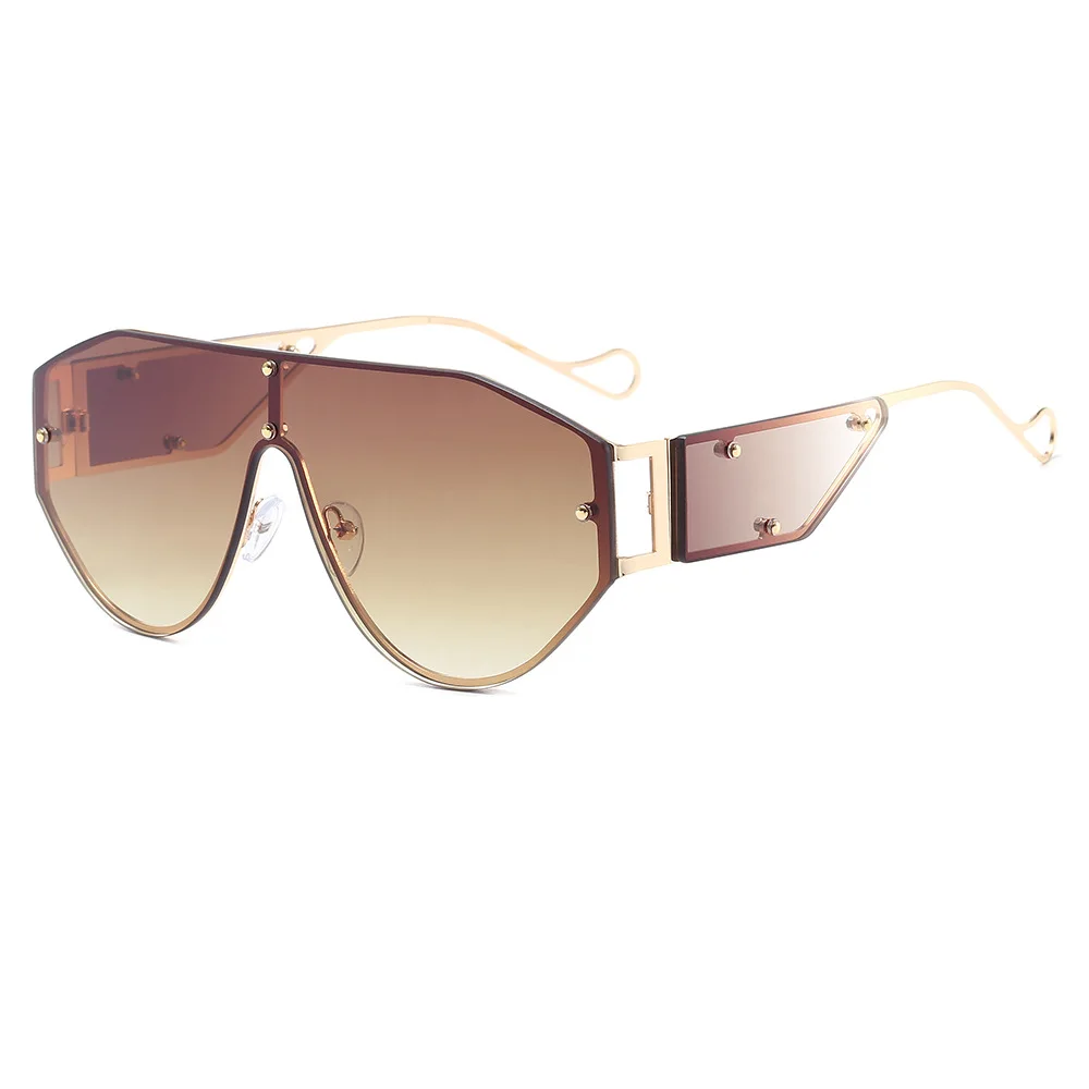 New European and American fashion glasses punk style sunglasses for men and women One-piece windproof sunglasses