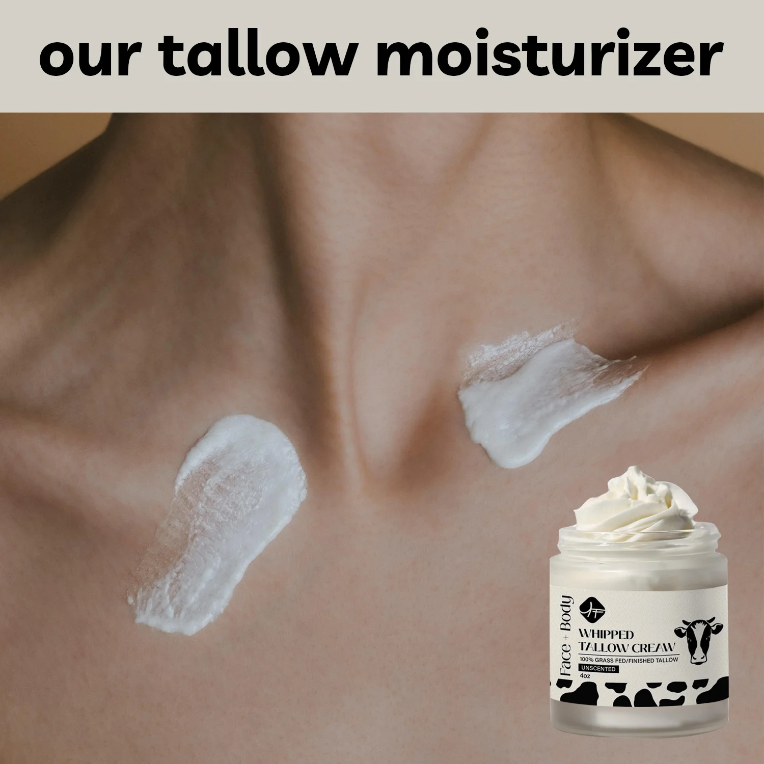 Beef tallow whipped cream 100% Natural Lotion face body hand skin care Moisturizer for Sensitive Skin