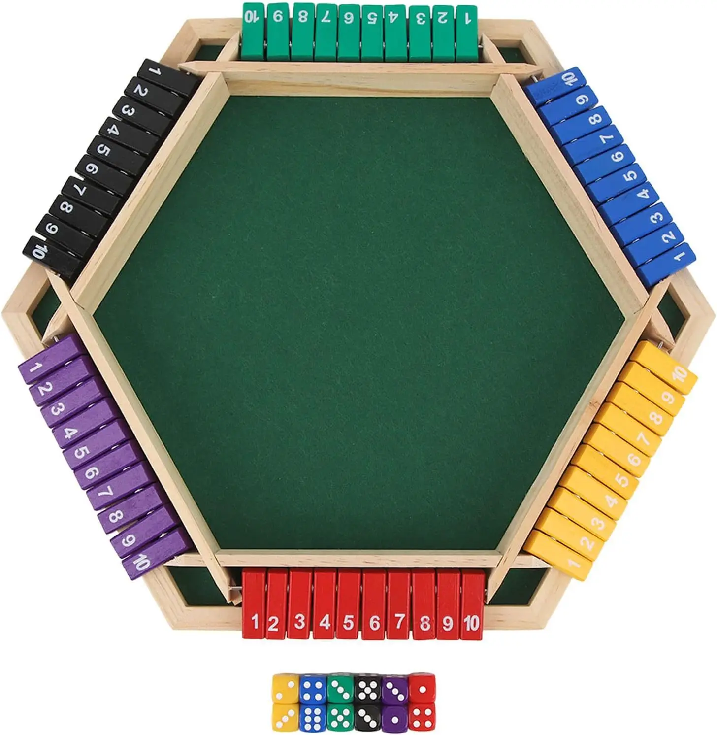 6 Players Shut The Box Dice Game Wooden Toys table game