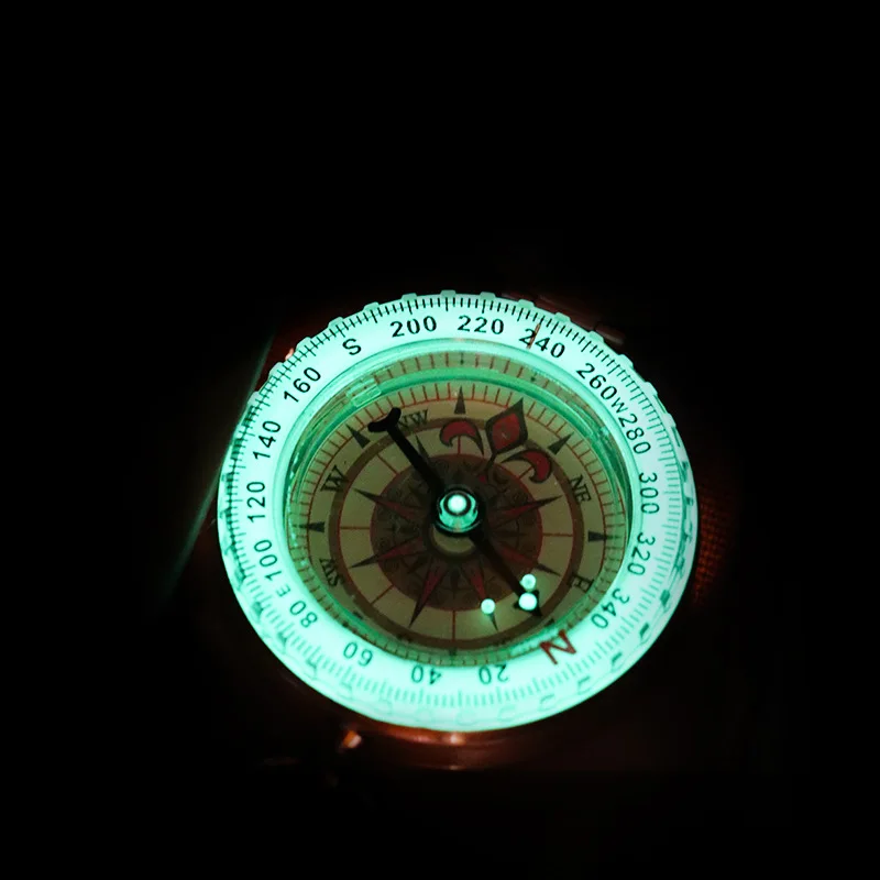 Popular Compass Watch Shaped Retro Flip Magnetic Compass Glow In The Dark Compass For Camping Hunting,Outdoor Navigation Tool