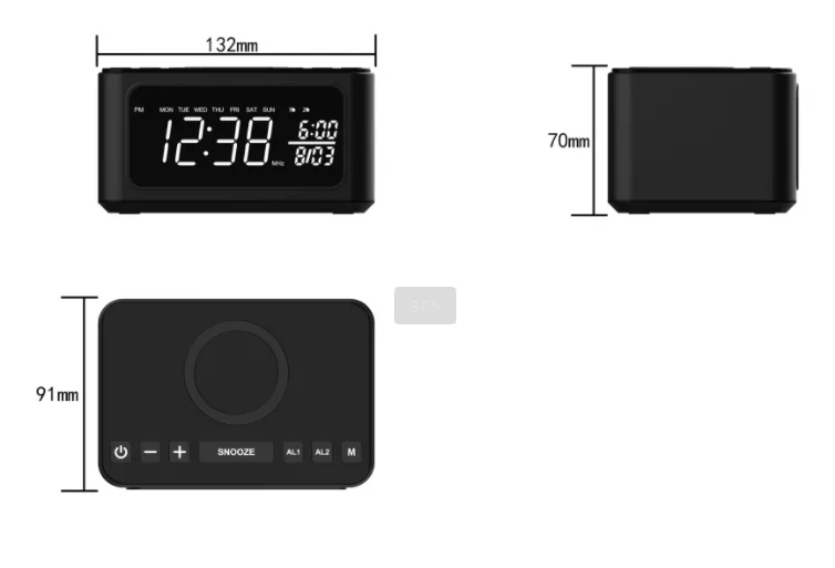 Bluetooth Speaker wireless charging clock kts 1762 ic chip for desk 271 bass new battery wholesale portable multifunctional