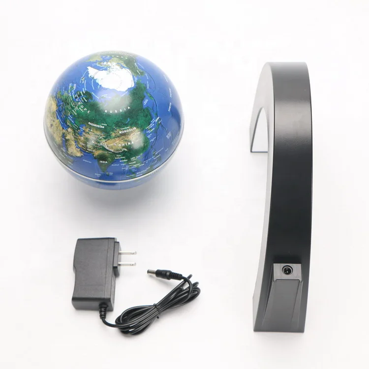 Popular items in stock supply levitation floating world globe 6inch colorful led levitating magnetic globe