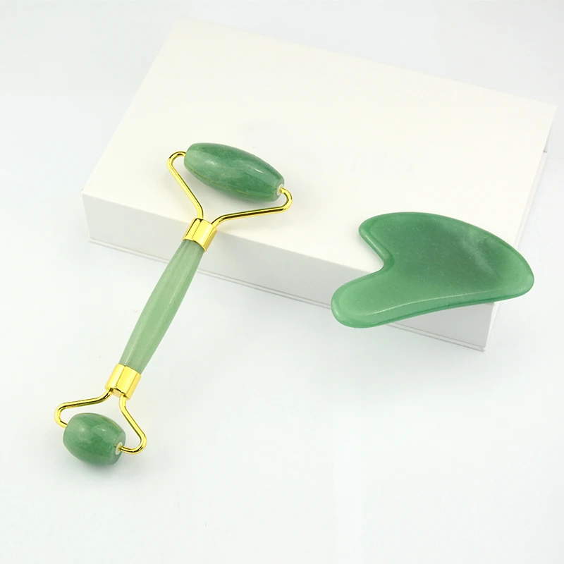 2021 Green Jade Stone Massage Quartz Face Roller