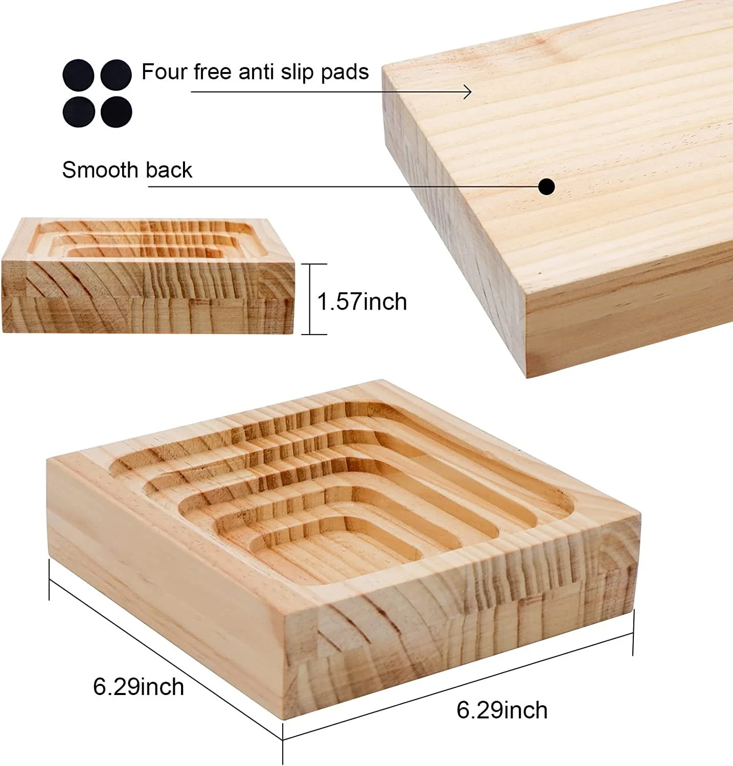 customized wooden candle holder home Decorative desktop perfume organizer scented candle holder bathroom use