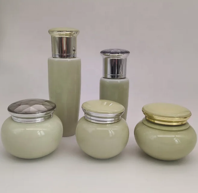 Personal care beautiful ceramic bottle set cream lotion bottles