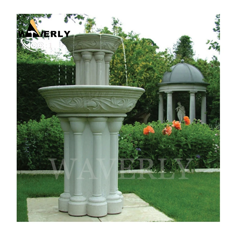 European Style Modern Interior Natural Stone Wall Fountain Hand Carved Outdoor Garden Decoration Marble Fountain