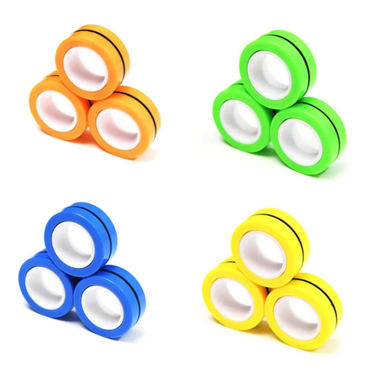 Magnetic Ring Toy Fidget Toys Stress Relief Magic Decompression Fingertip Bracelet Toys for for Adults