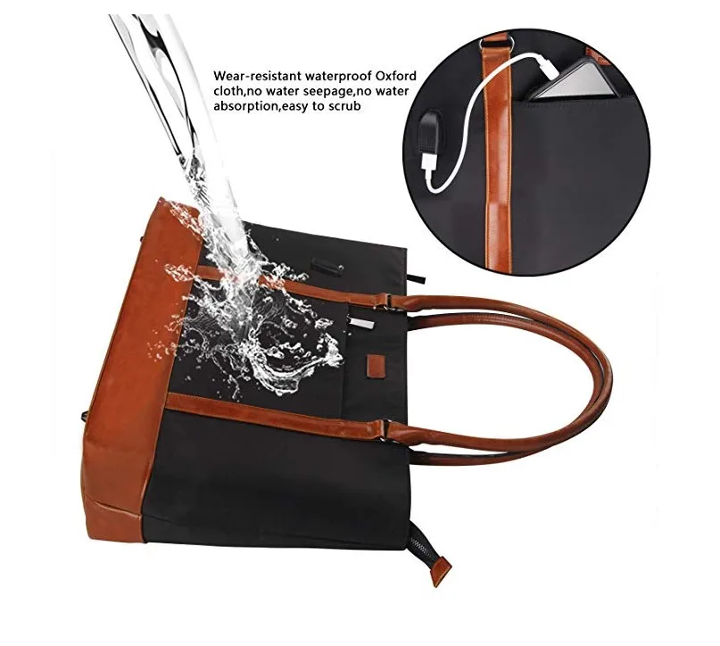 
Woman Laptop Tote Bag,USB Teacher Bag Large Work Bag Purse Fits 15.6 in Laptop 