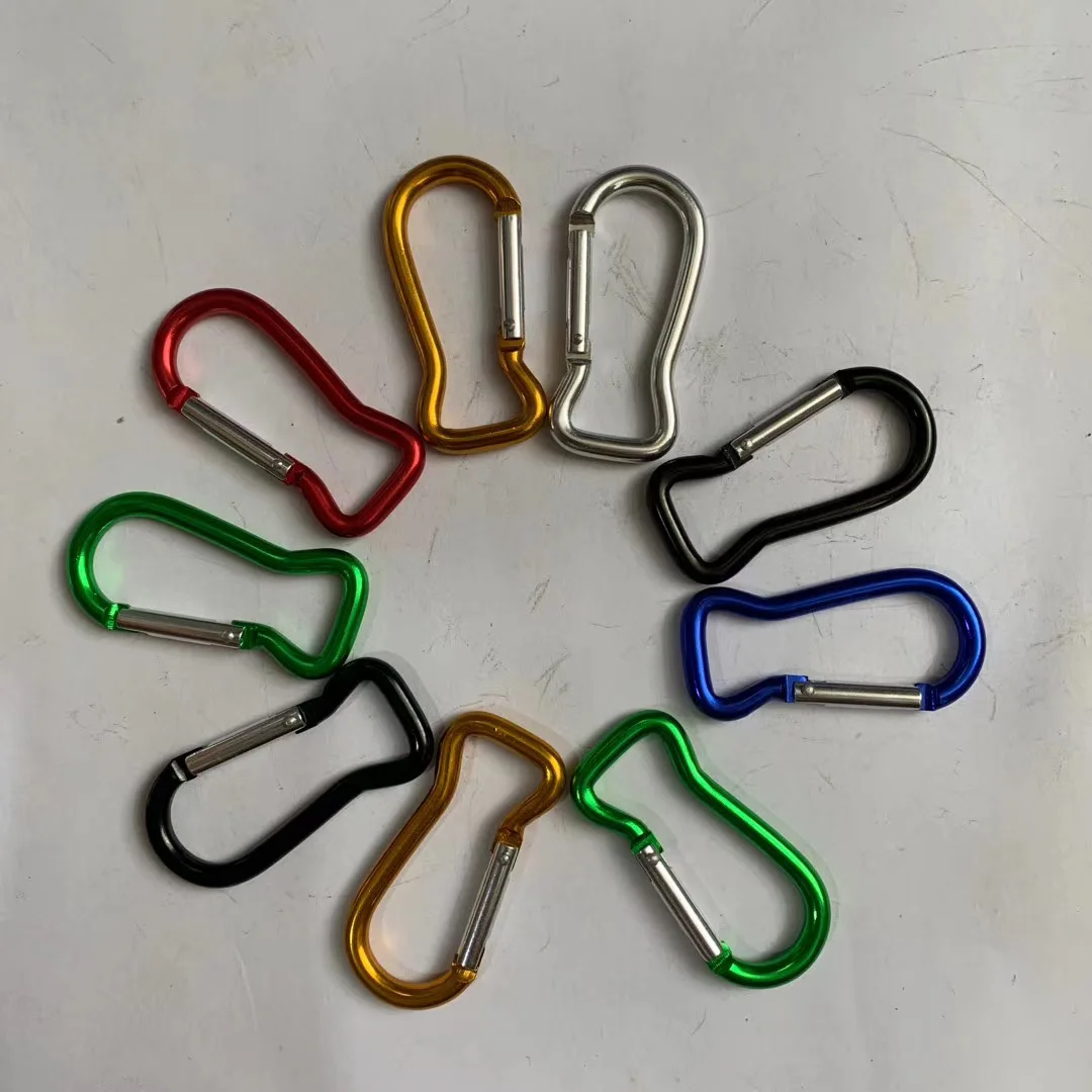 Camping Survival Outdoor Tool Aluminum D-shaped Carabiner Spring Buckle Hook Keychain