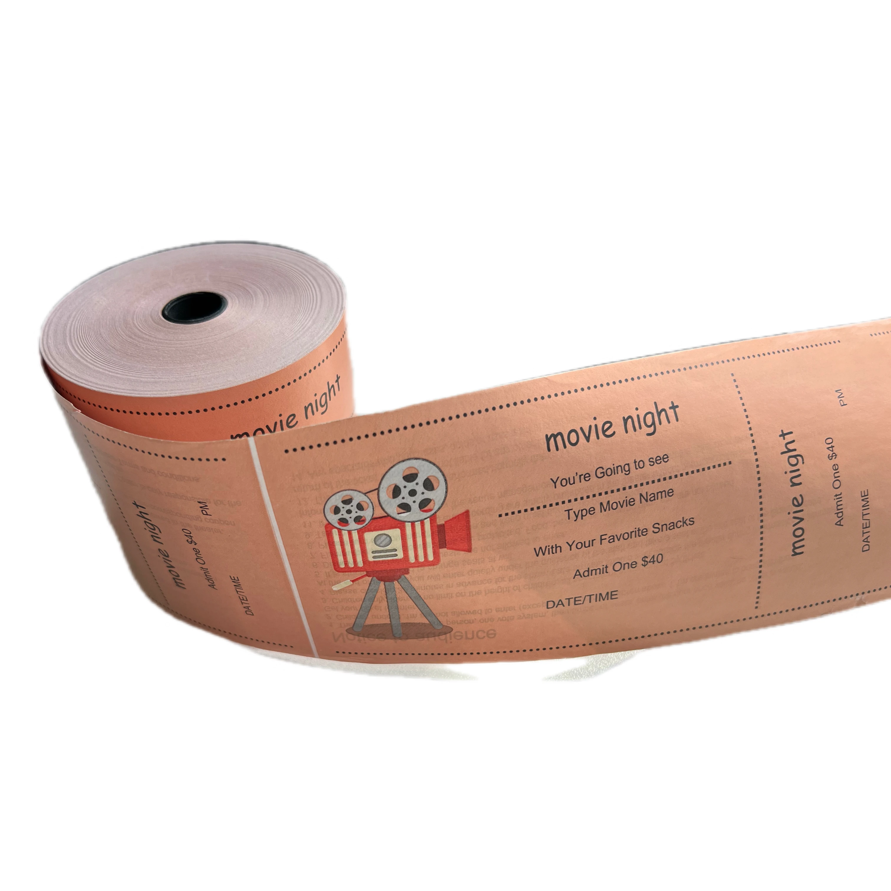 Custom Voucher Cash Coupon Admission Entrance Tickets Thermal Paper Ticket Rolls