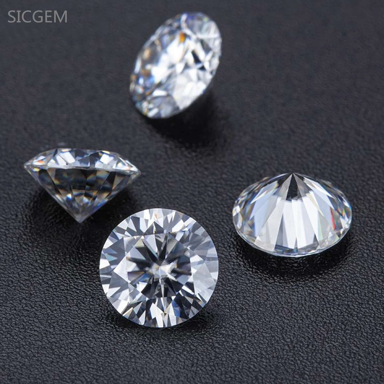 SICGEM Gemstone Moissanite Jewelry Making Moissanite Diamond  5ct D Color VVS 5 0mm White Stone Round  Loose Moissanite