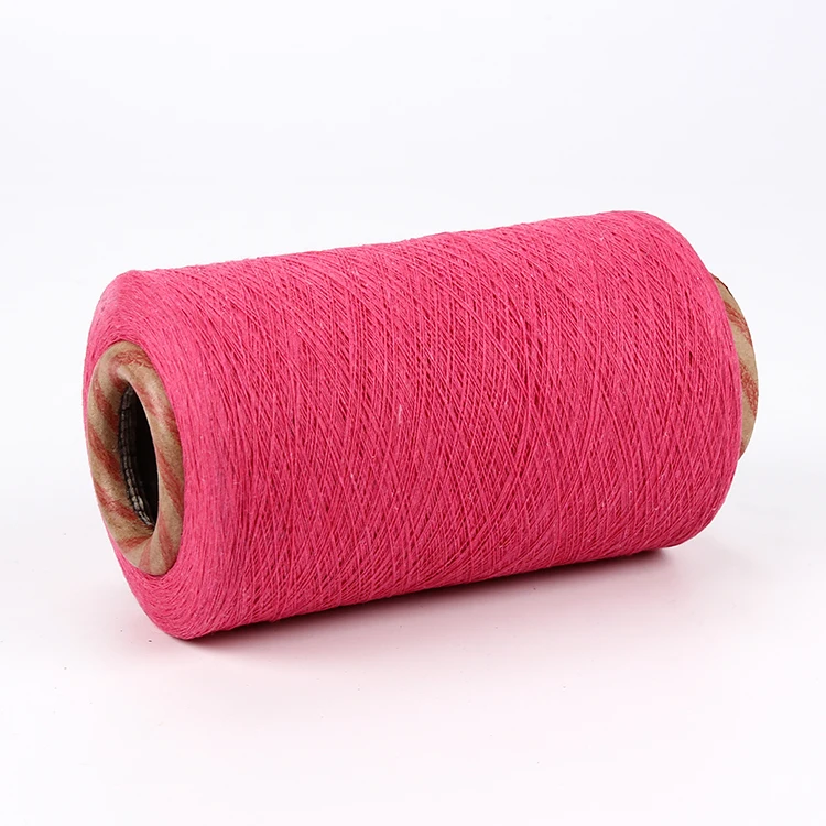 Fushia recycled cotton blended knitting weaving yarn oe yarn