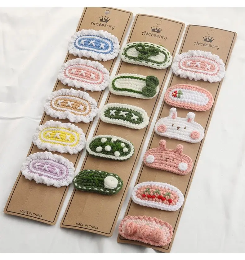 DIY Crochet Hairpins kit Amigurumi Hair Accessories Handmade Hairpin Flower Hairpins kit for gift