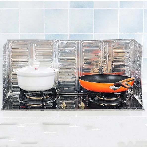 Anti Oil Splatter Guard Foldable Aluminum Oil Deflector For Frying Kitchen Accessories For Keeping Your Stove Clean Foldable