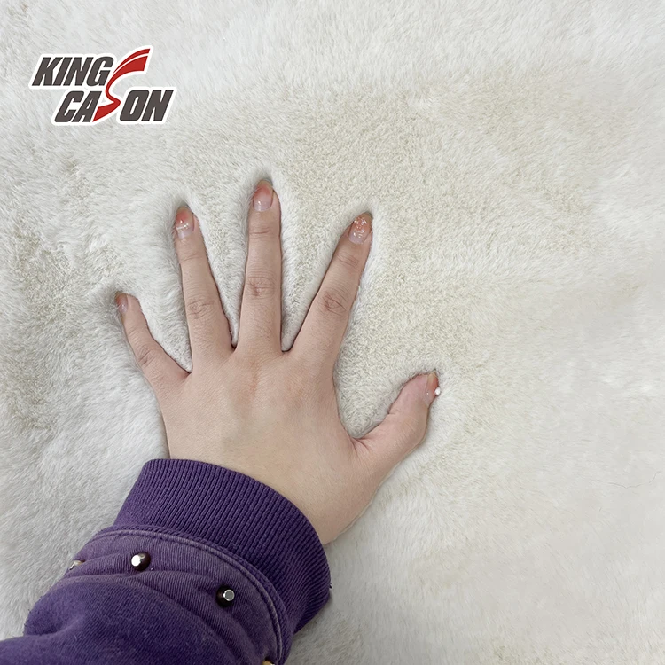 Новый дизайн длинный плюшевый толстый теплый вязаный тяжелый искусственный мех Kingcason из белого кроличьего искусственного меха