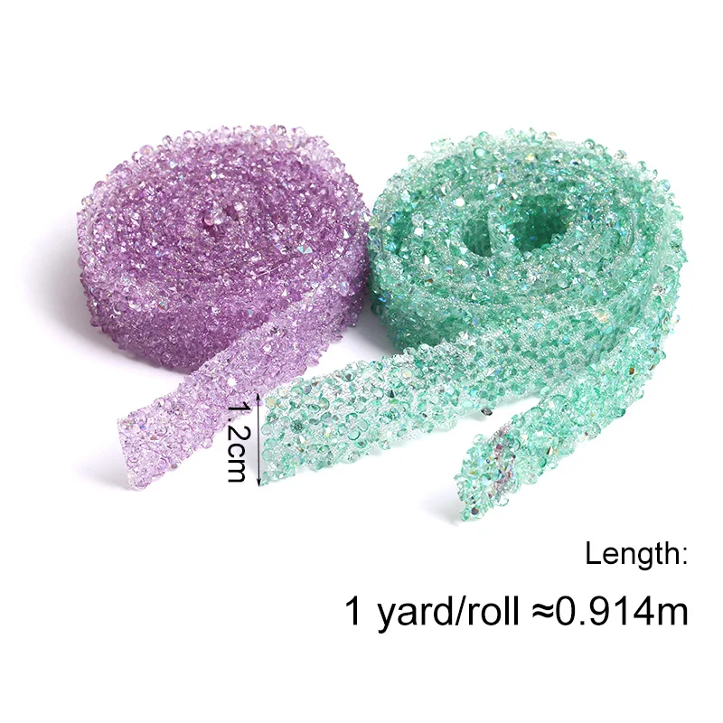 Xichuan Wholesale 1.2cm Width Jelly Resin Strips Non Hotfix Stones Self-Adhevise Rhinestone Trim Sticker For DIY Tumbler