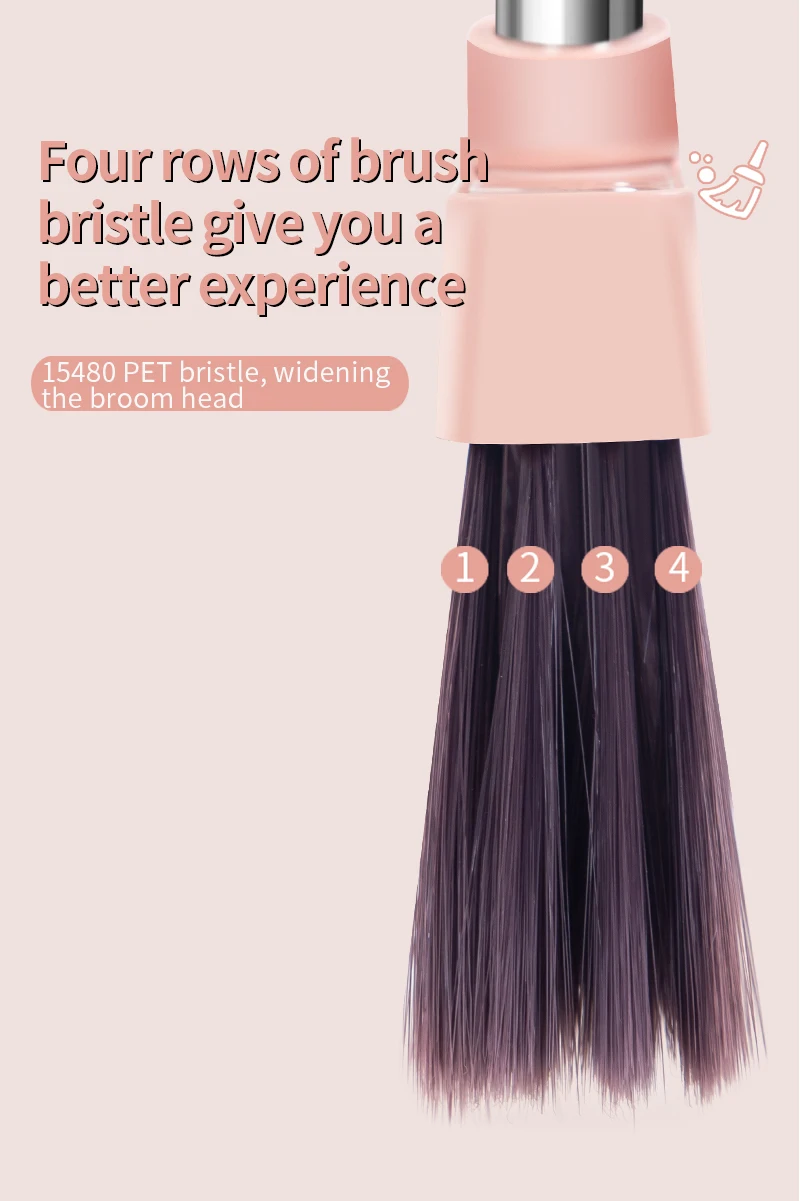 Best-selling plastic easy clean broom and dustpan cleaning brooms 22mm 25mm 28mm thick broom and dustpan set metal long handle