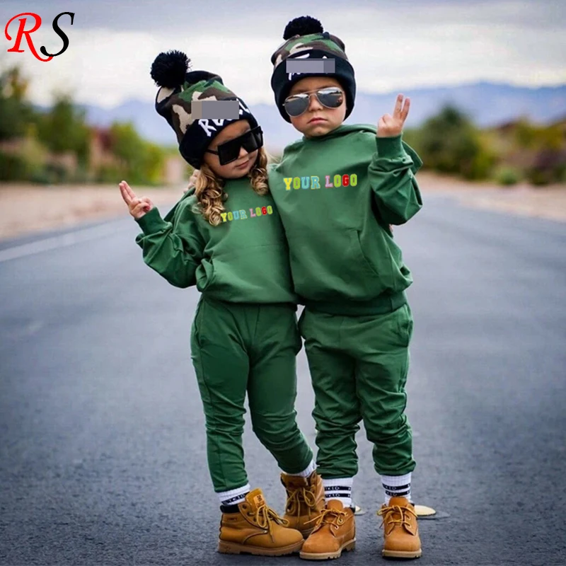 Guangdong Factory Wholesale Custom Little Kids Fleece Jogging Suit Fashionable Children Sweatsuit