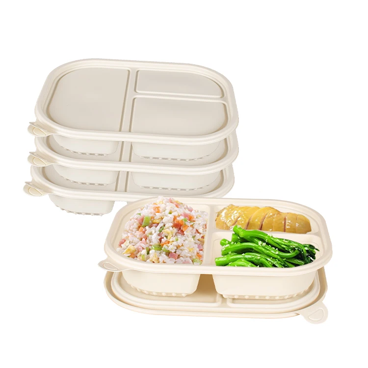 Corn Starch Food Container Degradable Disposable Tableware Customized Green Cornstarch Knife Fork And Spoon Biobased Lunch box