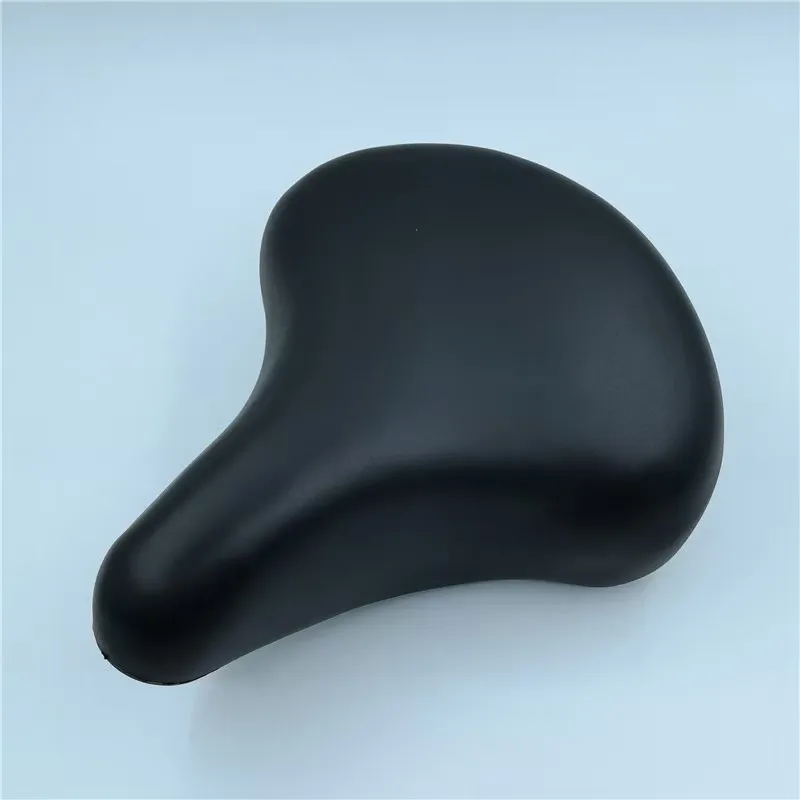 New Style Long Bicycle Saddle Big Foam with Steel Base and Clamp Simple Leather and PU Material Banana Bike Seat