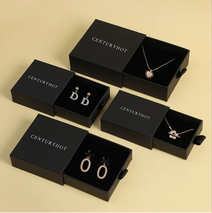 2022 hot selling personalized sliding jewellery paper box jewelry drawer box