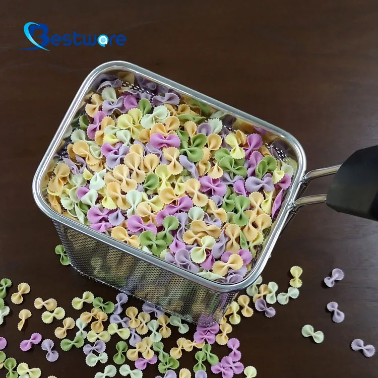 Fine Mesh Stainless Steel Pasta Basket Strainer For Pasta And Spaghetti Kitchen